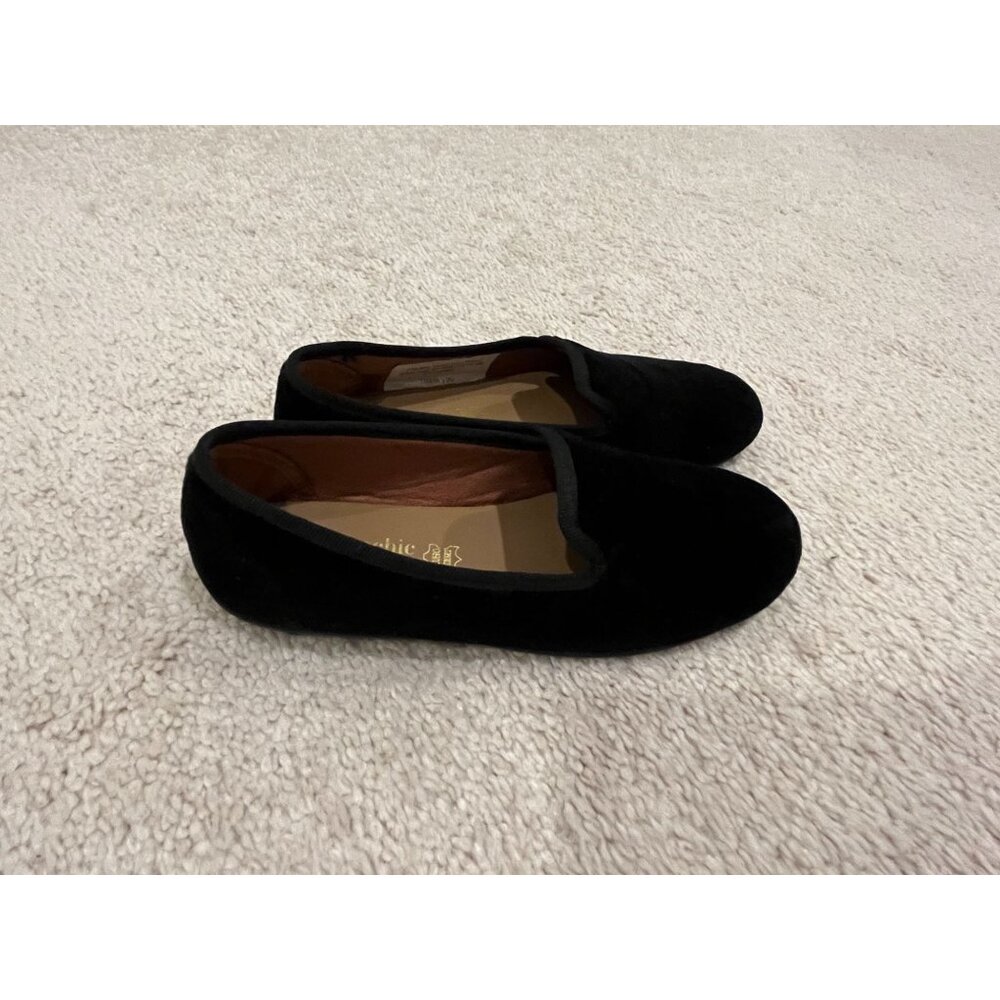 NWOT Petite Plume Kid's Hamptons Loafer Black Velvet 32 US‎ 1